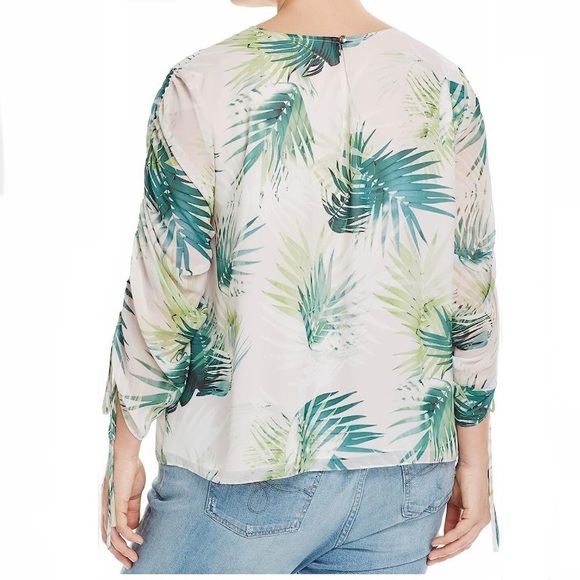 Vince Camuto Rouched Chiffon Palm Blouse - Picture 5 of 6